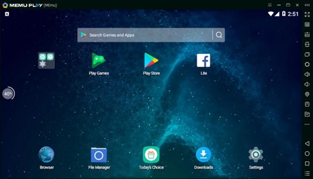 Giao diện của MEmu - phần mềm giả lập Android trên PC 